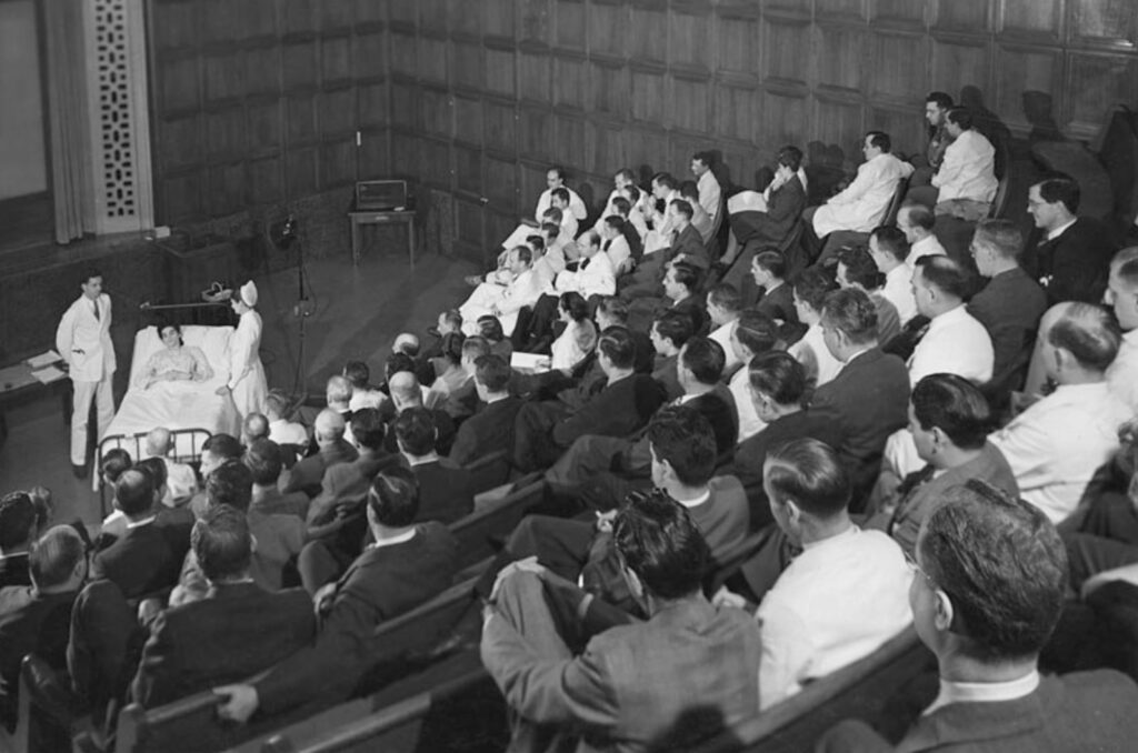 Grand rounds in Hurd Hall, JHU circa 1950s and the power of storytelling in medicine